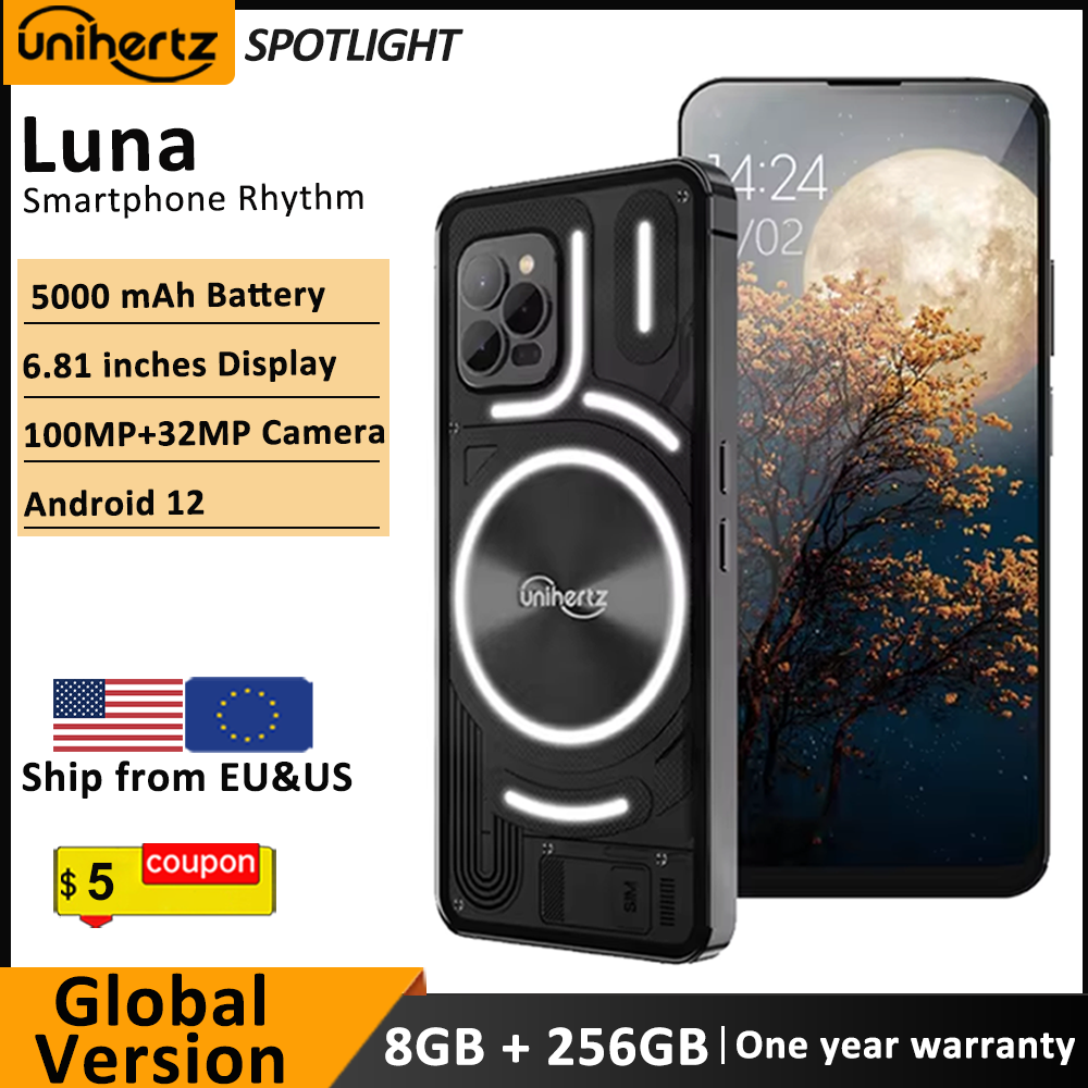 Unihertz Luna-Smartphone G99, téléphone portable, 8 Go, 256 Go, 108MP, vision nocturne, lumière ambiante pendante