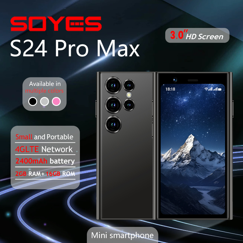 SOYES S24 Pro Max Mini Smartphone 3.0 pouces 4G réseau visage déverrouiller 2GB + 16GB 2400mAh double carte jouer magasin Options multicolores