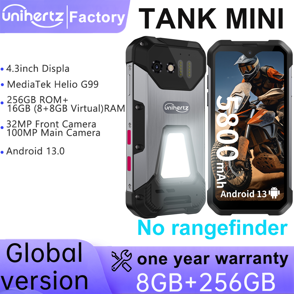 Unihertz 8849 Mini Smartphone robuste, petit 4G, extérieur, 16 Go, 24 Go de RAM,256 Go de ROM, 5800mAh, téléphone Android 13, double SIM, appareil photo 100MP