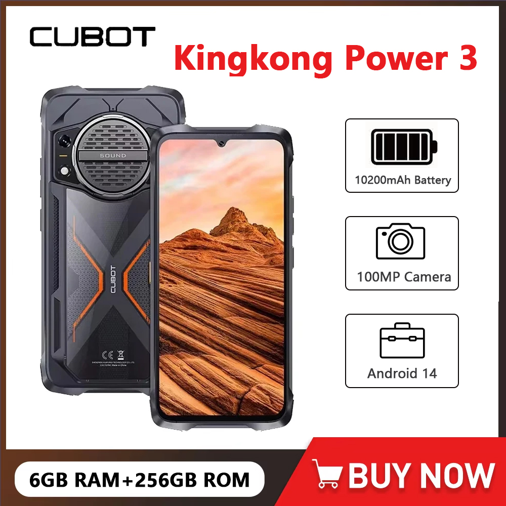 Cubot KingKong Power 3 Smartphone robuste Android 14 10200mAh batterie téléphone portable 6.72 pouces 120Hz 6GB RAM 256GB ROM téléphone portable NFC