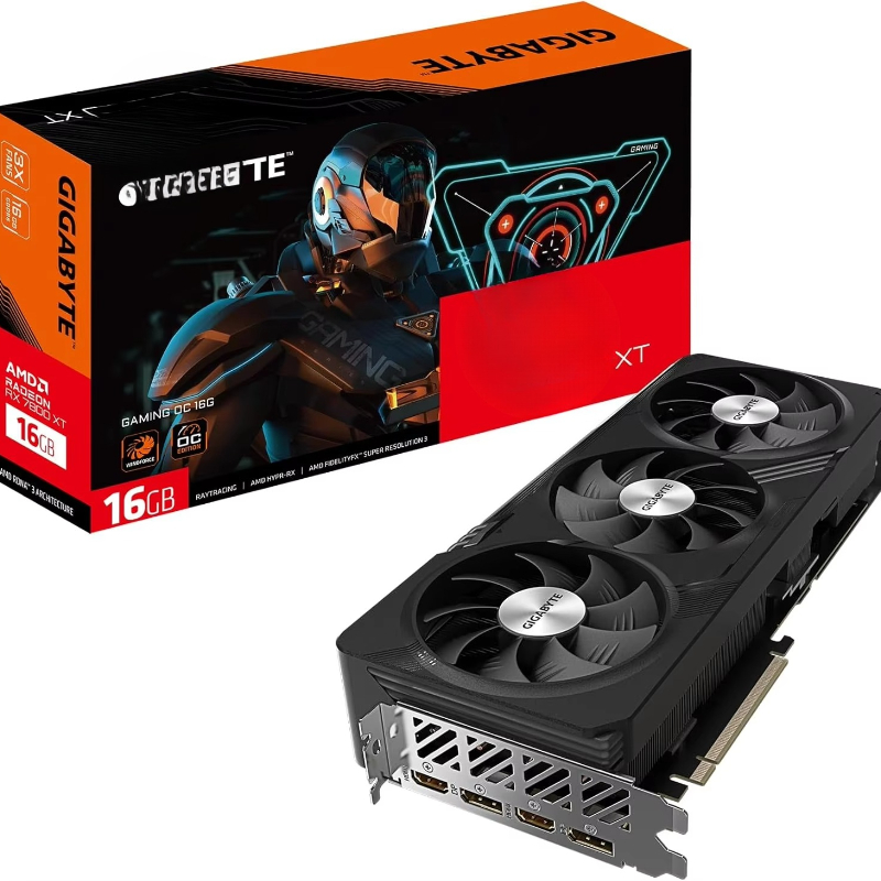 Carte graphique Radeon RX 7800 XT Gaming OC 16g, 3 ventilateurs éoliens 16 Go 256 bits GDDR6