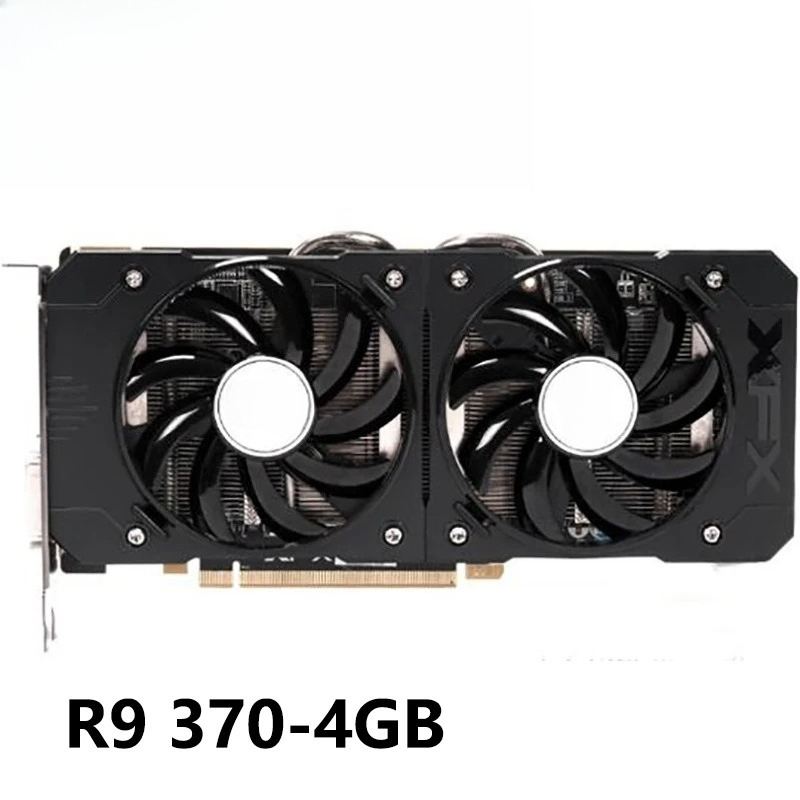 XFX carte vidéo R9 370 4GB 256Bit pour AMD Radeon R9 370X 370 4GB cartes graphiques GPU ordinateur de bureau jeu DisplayPort carte vidéo