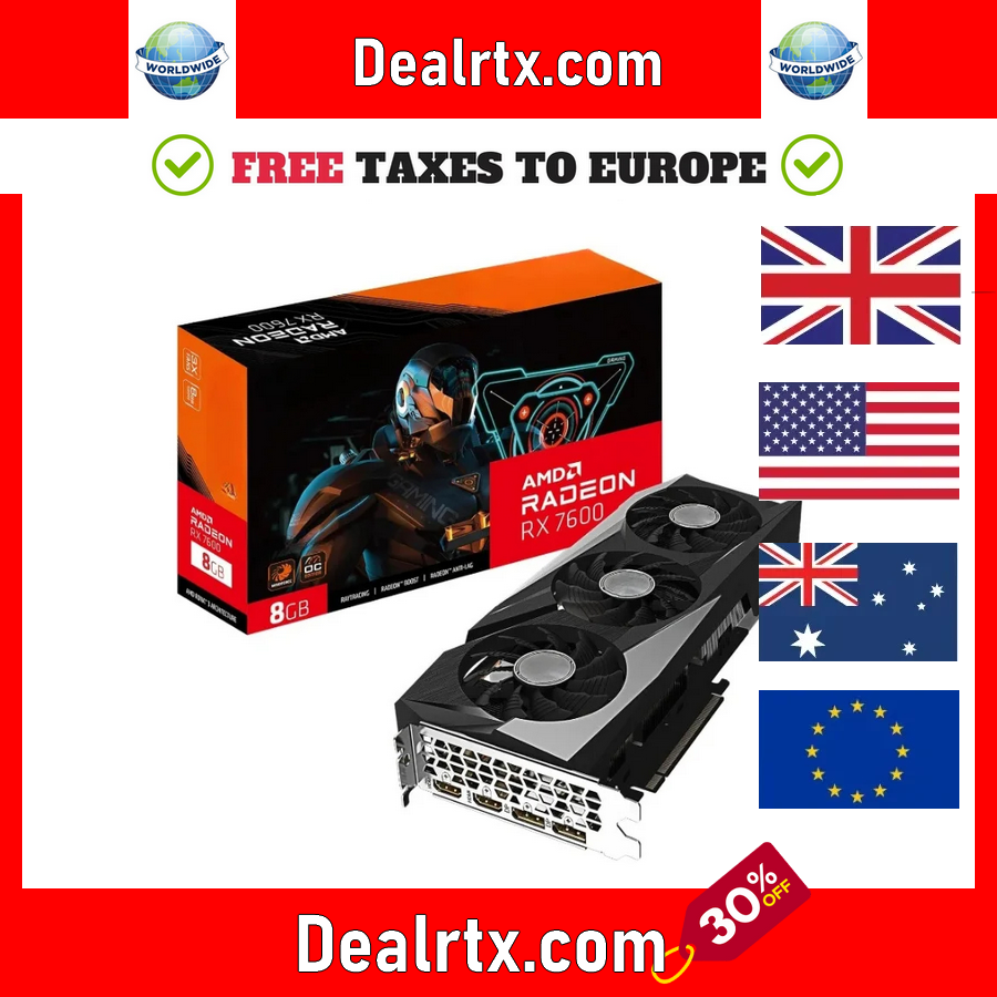 GV-R76GAMING d'occasion OC-8GD Radeon RX 7600 Gaming OC 8G etching Card, 3X WINDFORCE Gér8 GB 128-bit GDDR6, carte vidéo, accueil.