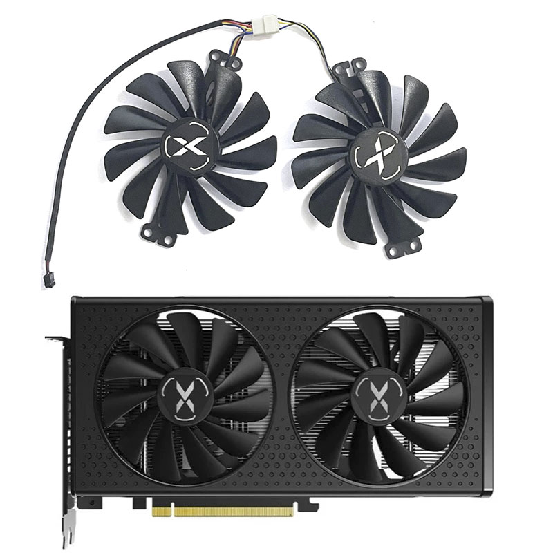Nouveau 95 mm 4 broches FY 010010 Refroidisseur de GPU M12LPA FDC10U12S9-C RX6600 6600XT pour XFX Radeon RX 6600 6600XT, ventilateur de carte graphique de jeu