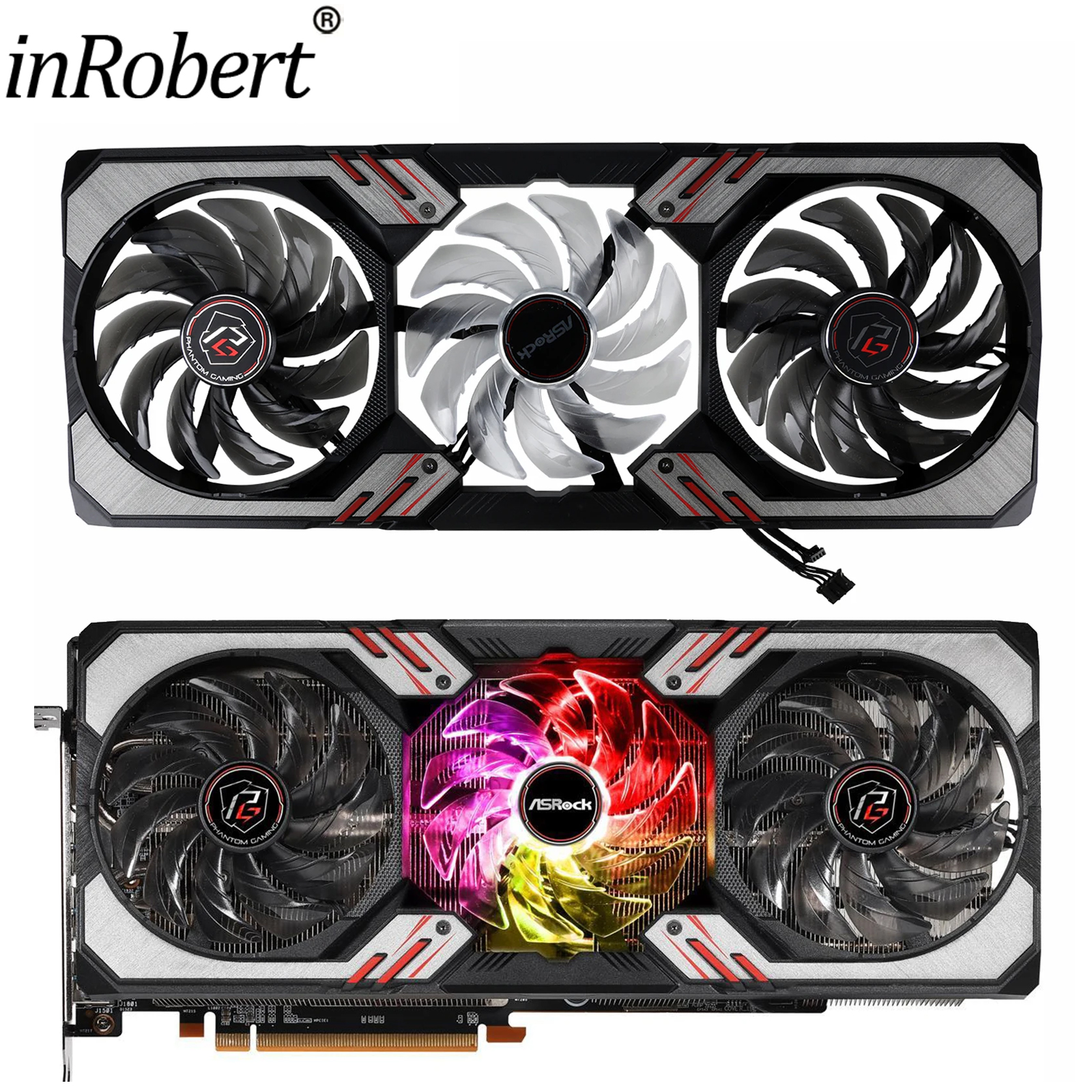 Remplacement du boîtier du ventilateur de refroidissement pour Asrock AMD Radeon RX, 6800, 6900, 6950, XT Phantom, ventilateur de refroidissement de jeu avec étui et RVB, nouveau