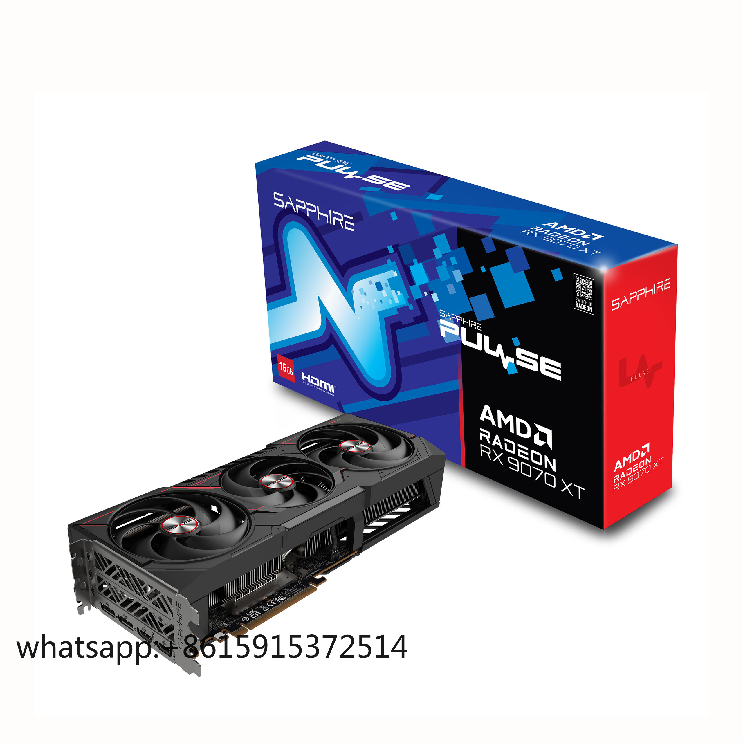TLCRETE 2025 nouveau saphir PULSE Radeon RX 9070 XT 16GB D6 PCIe 5.0 VGA RX 9070XT GPU RX9070 XT carte vidéo pour ordinateur de jeu de bureau