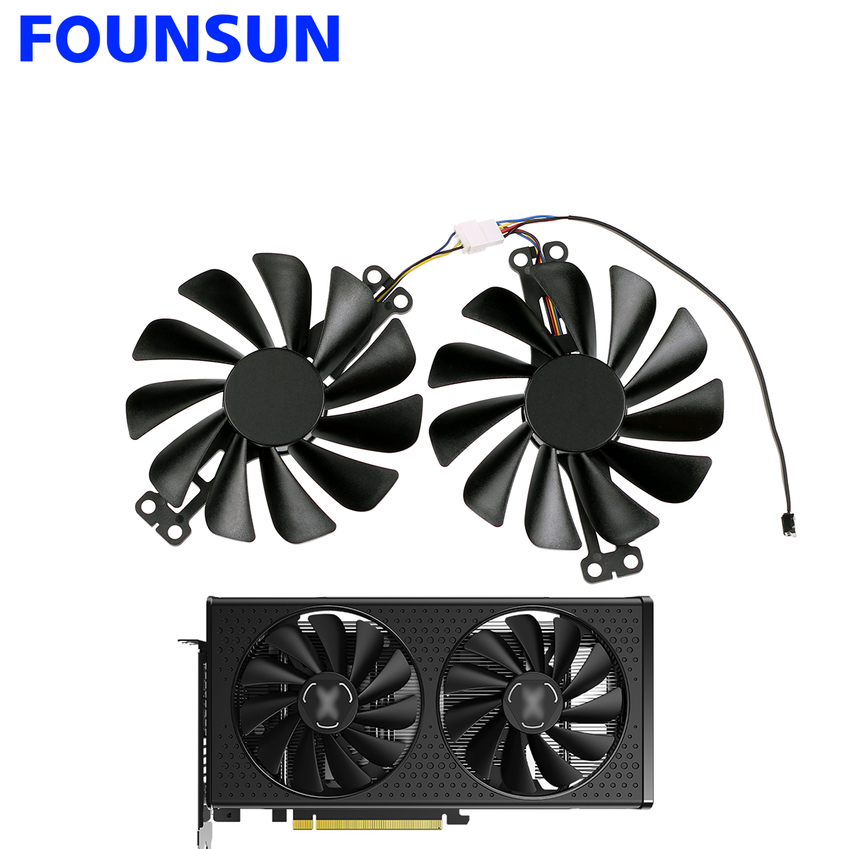 95MM FY010010M12LPA FDC10U12S9-C jas6female 6600XT foulant le ventilateur de carte pour XFX Radeon RX 6600 XT Gaming Video Card Fan