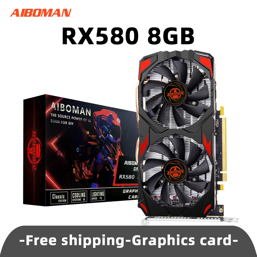 Radeon RX580 8G PCIE3.0x16 GDDR5 256Bit cartes mémoire carte de jeu vidéo adaptée aux accessoires d'assemblage d'ordinateur ﻿
