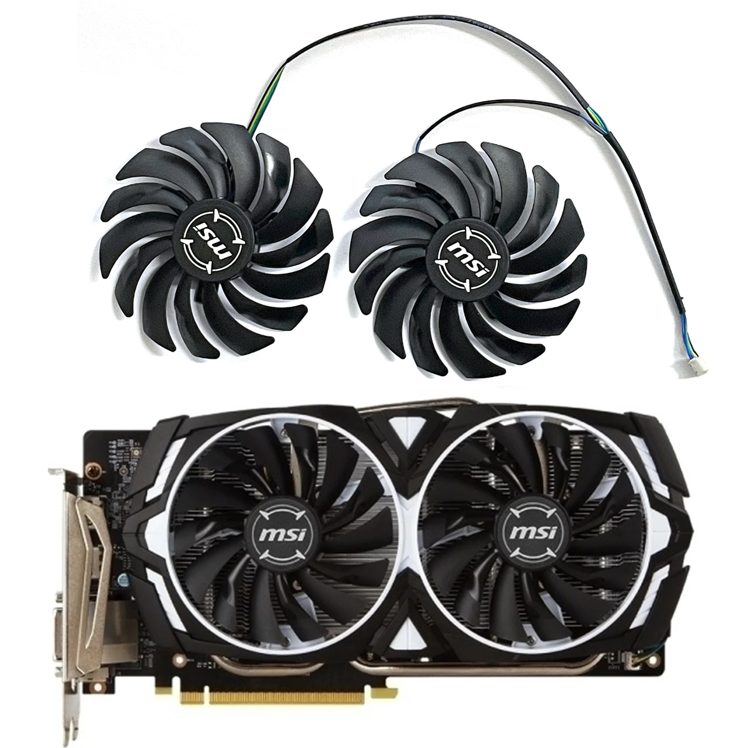 Refroidisseur pour carte de jeu gelée Radeon R9 1080 Armor 2X GTX 380/1060 Ti RX 1070/1080 jas580, 95mm PLD10010S12HH DC 12V GTX 470/570 Ti