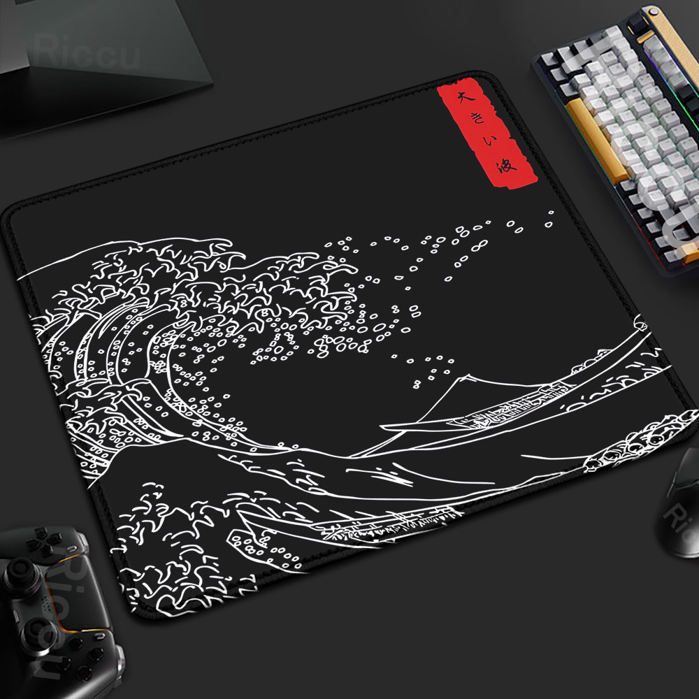 La grande vague Art Design petit tapis de souris bureau vitesse tapis de bureau 40x45 cm PC jeu d'ordinateur clavier tapis XS caoutchouc anti-dérapant souris tapis