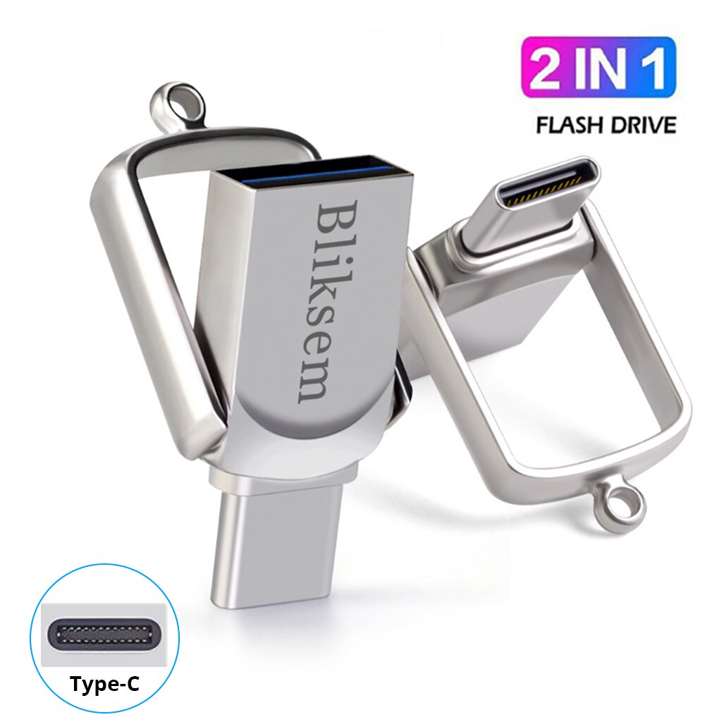 Bliksem Clé USB 2 en 1 32 Go 64 Go 128 Go pour PC TYPE-C Clé USB haute vitesse 128 Go USB 2.0 TYPE-C 32 Go 64 Go Pen Drive