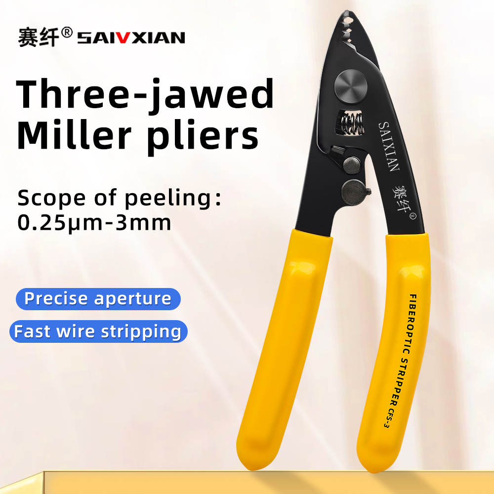 SAIVXIAN CFS-3 pince à dénuder optique à trois ports dénudeurs de fil pour outils FTTH outil de pince à dénuder optique
