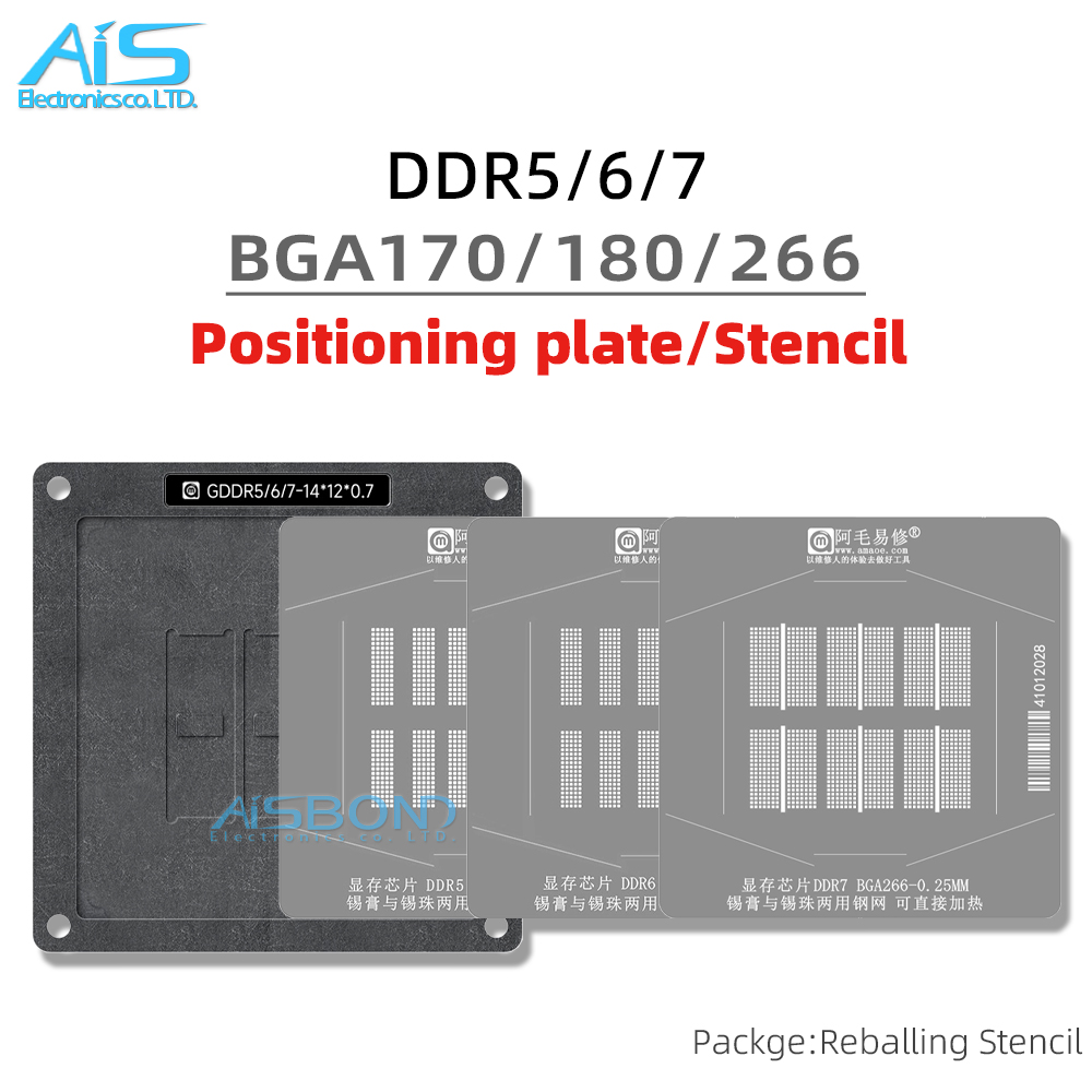 Station de modèle de pochoir de reballage DDR BGA, pour carte graphique DDR5 DDR6 DDR7 BGA170 BGA180 BGA266, plaque de positionnement de puce mémoire