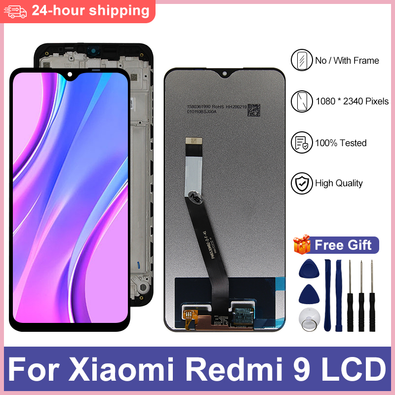 6.53 "pour Xiaomi Redmi 9 écran tactile LCD pour Redmi 9 affichage M2004J19G M2004J19C pièces de rechange d'écran