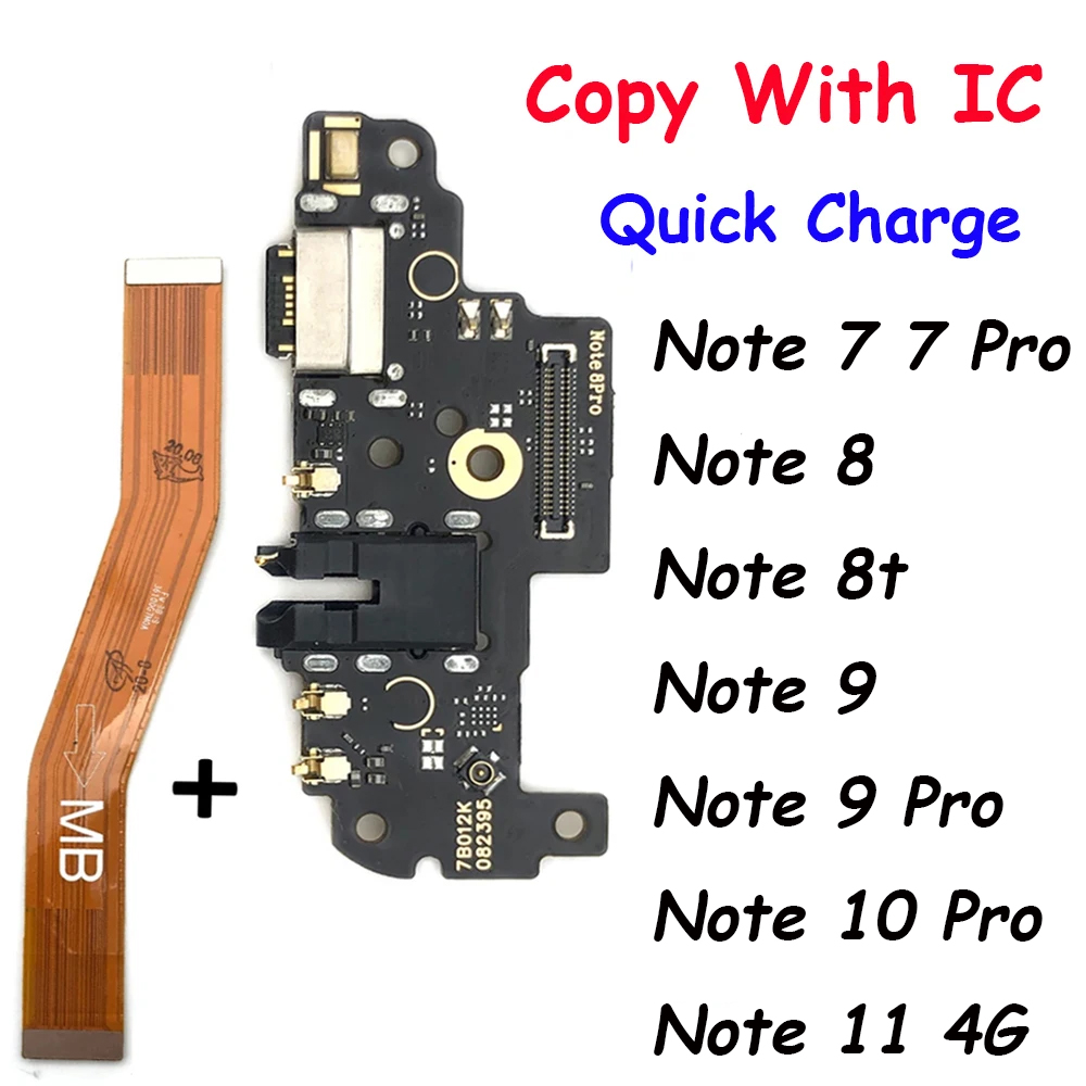 Connecteur de Dock pour Xiaomi Redmi Note 7 8 8T 9 9S 10 10S 12 Pro 4G 5G, Port de chargement de chargeur Micro USB, carte mère, câble flexible principal