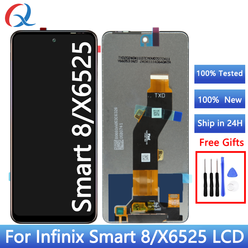 X6525 affichage LCD pour Infinix Smart 8 téléphone portable Lcd pour lnfinix Smart 8 x6525 remplacement de l'écran de téléphone