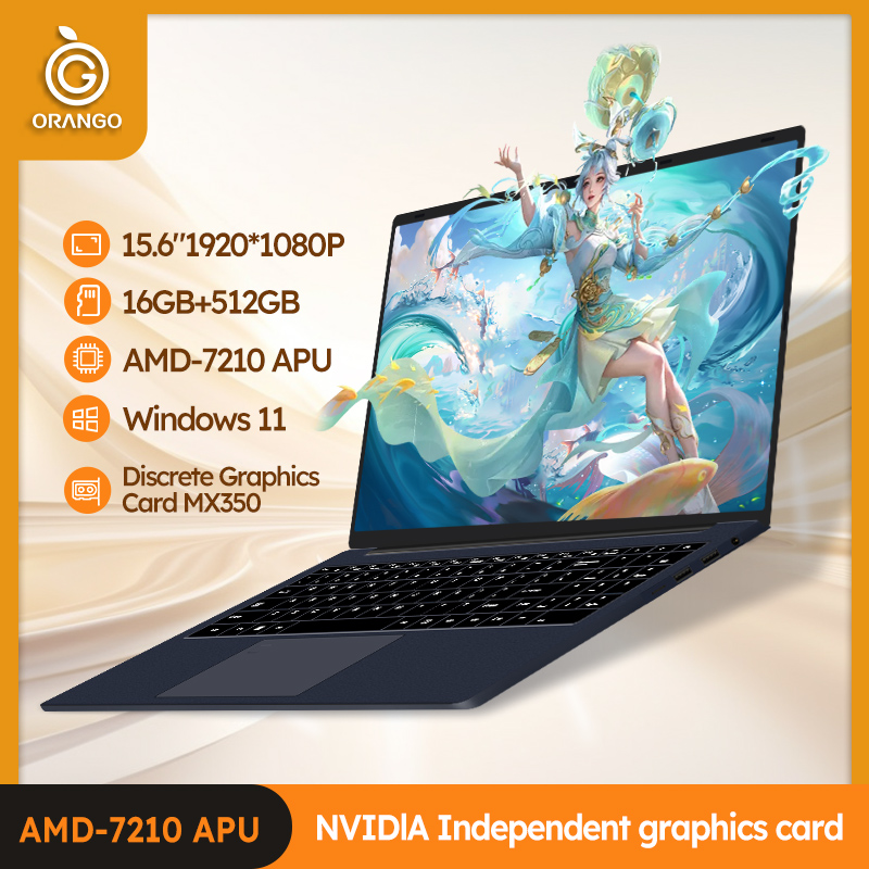ORANGO ordinateur Portable Windows 11/10 AMD A4-7210U 16GB RAM 512GB SSD clavier rétro-éclairé ordinateur Portable 15.6 "Full HD 1920x1080 ordinateur Portable
