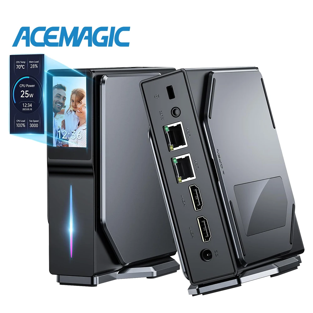 ACEMAGIC S1 Mini PC Gamer Windows 11 Intel 12th Alder Lake N100 DDR4 16GB 512GB WIFI5, ordinateur de jeu Bluetooth 4.2 VGA