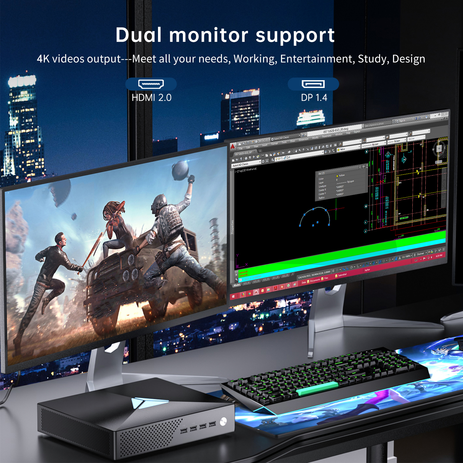 MSECORE Intel Core I9-10900F GTX 1050TI GDD4 4G carte vidéo Mini PC Windows jeu ordinateur de bureau Linux 2 * DDR4 M.2 NVMe 8K WiFi 6