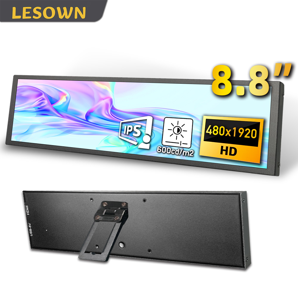 LESOWN Bar Display 7.9 8.8 moniteur à bande étirée 400 × 1280 IPS écran secondaire Plug & Play panneau de capteur de Pc pour ordinateur portable Windows